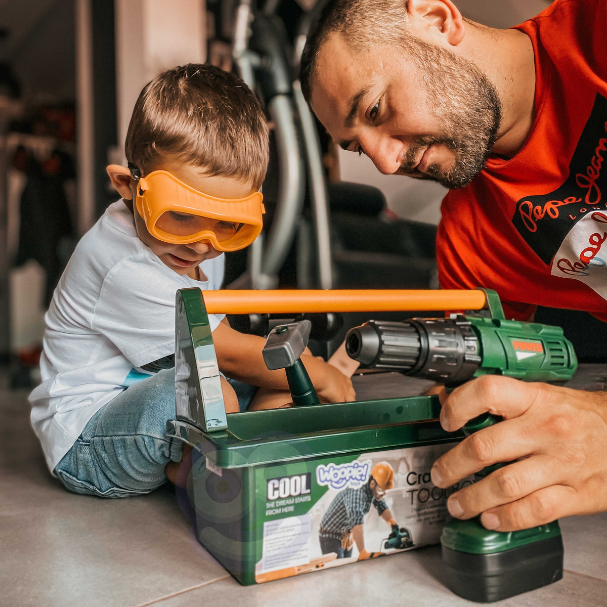 WOOPIE Įrankių Dėžė Vaikams DIY Rinkinys su Suktuvu 15 d.