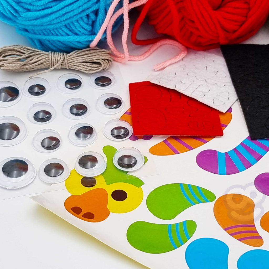 WOOPIE ART&FUN Kuriamas siūlų pūkuoto pabaisiuko rinkinys
