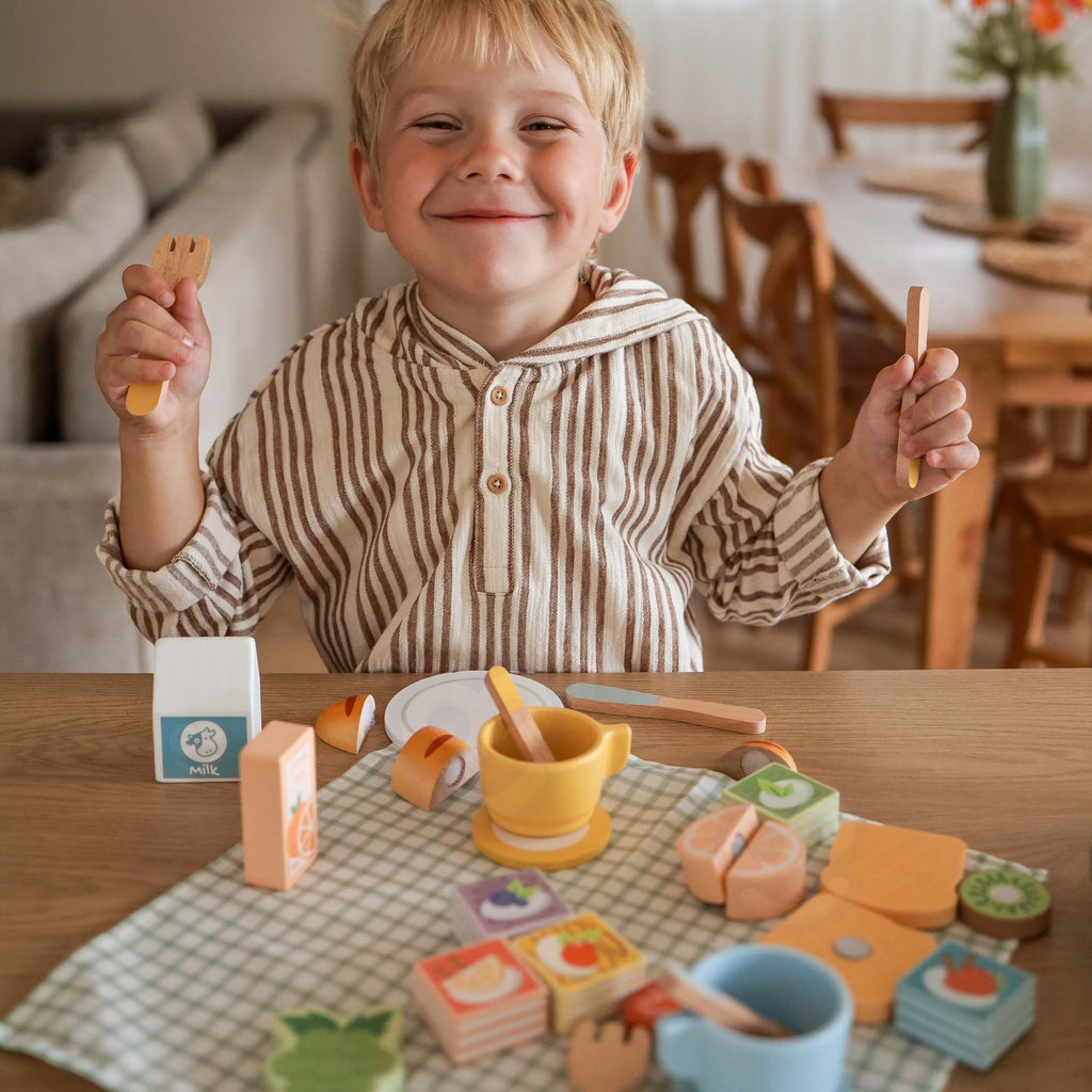 TOOKY TOY Medinis Pikniko Rinkinys su Lipduku Pusryčių Rinkiniu