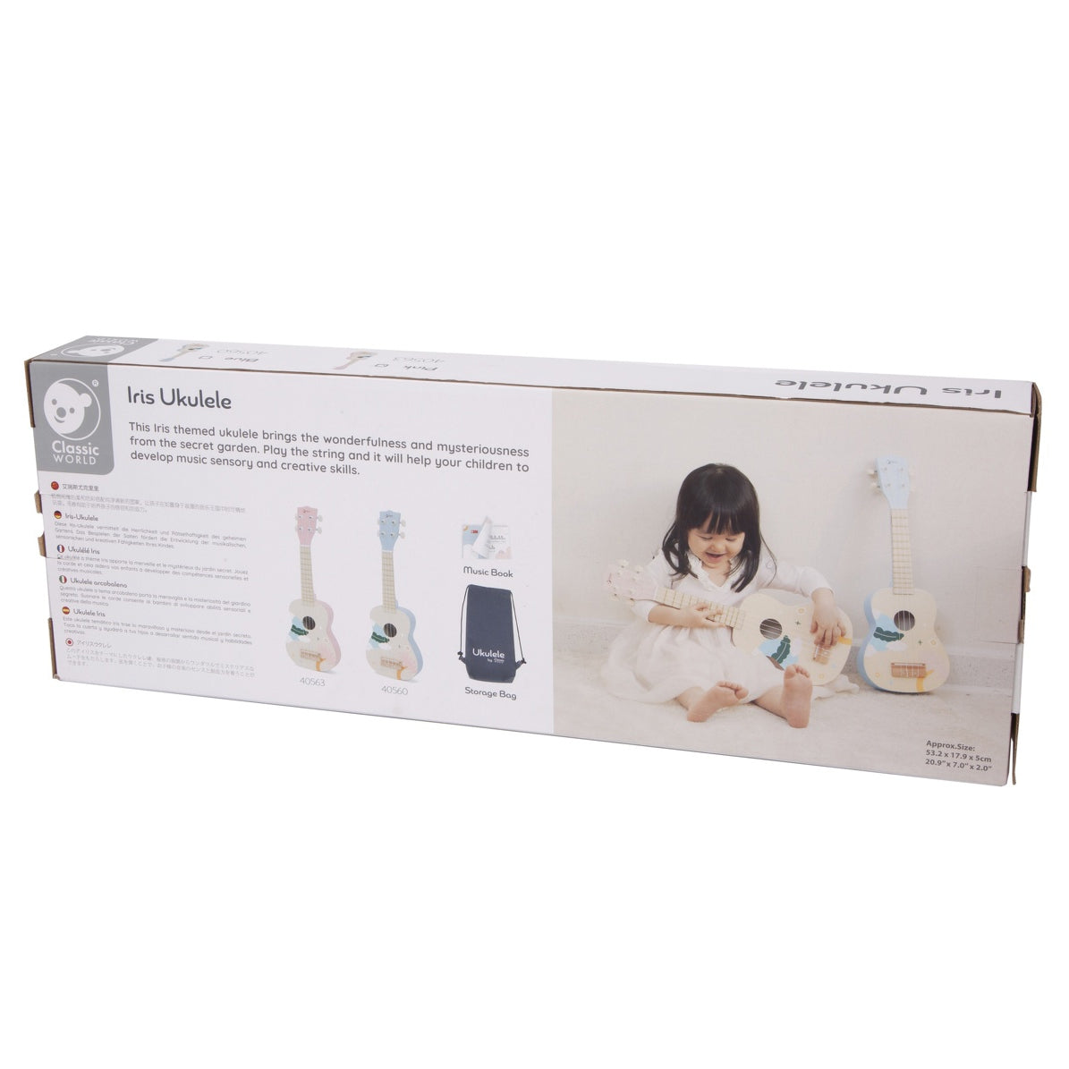 CLASSIC WORLD Rožinė medinė ukulelė vaikams – vaizdas 5