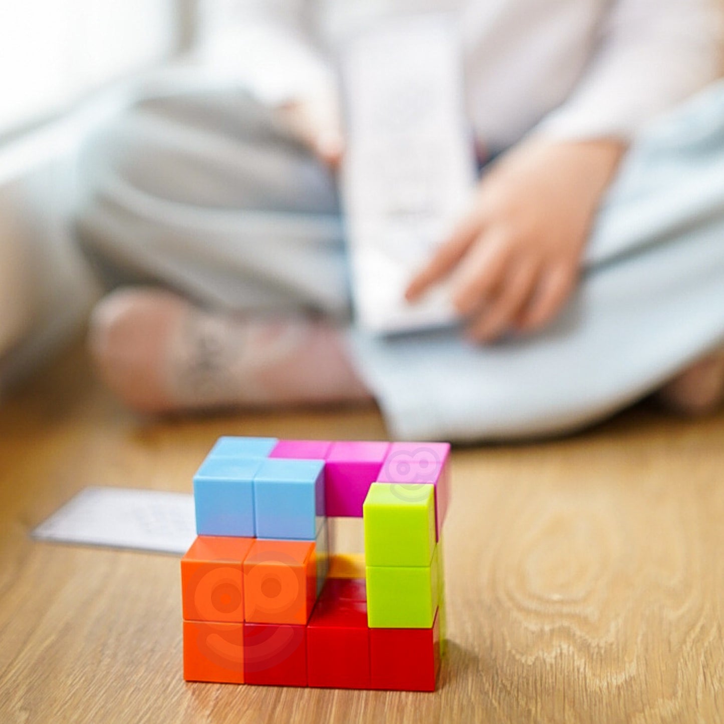 WOOPIE Tetris 3D Kubų Dėlionė su Kortelių Rinkiniu 54 vnt.
