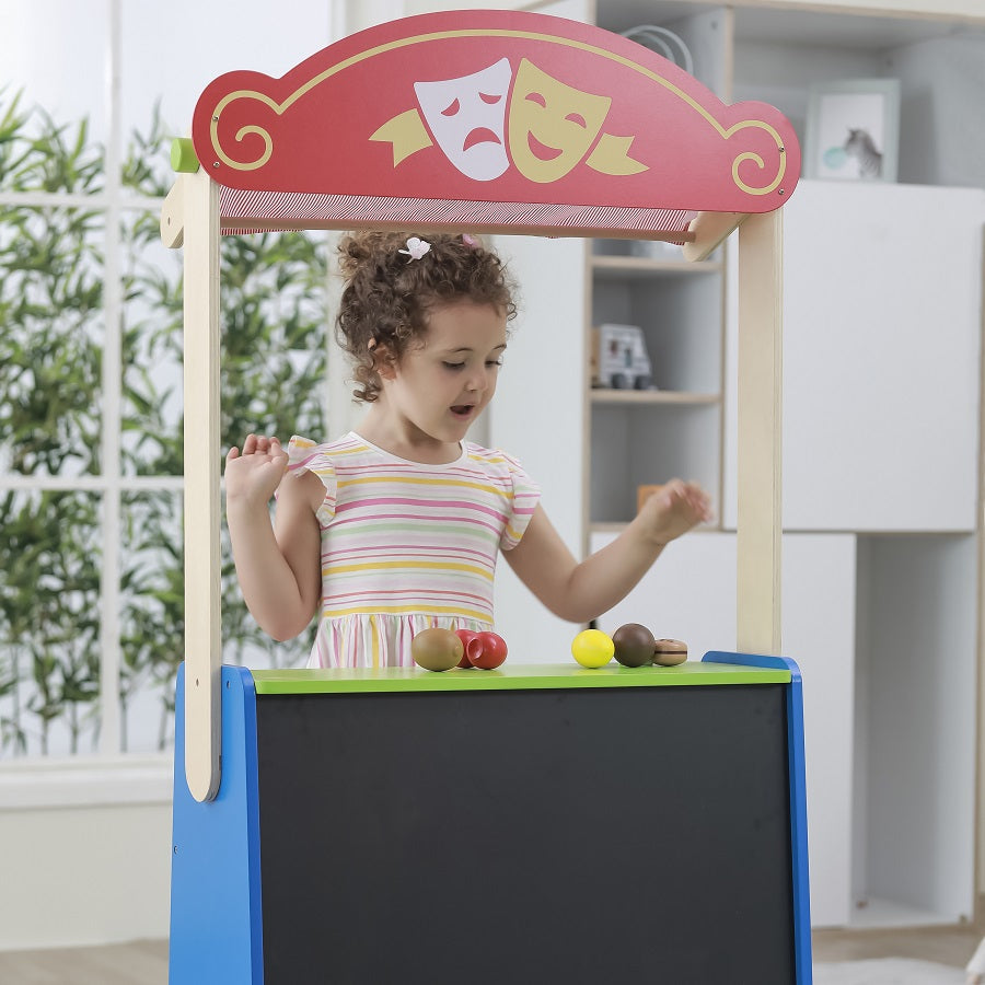 VIGA Medinis Žaislas 2in1: Teatras ir Maisto Prekių Parduotuvė – vaizdas 10