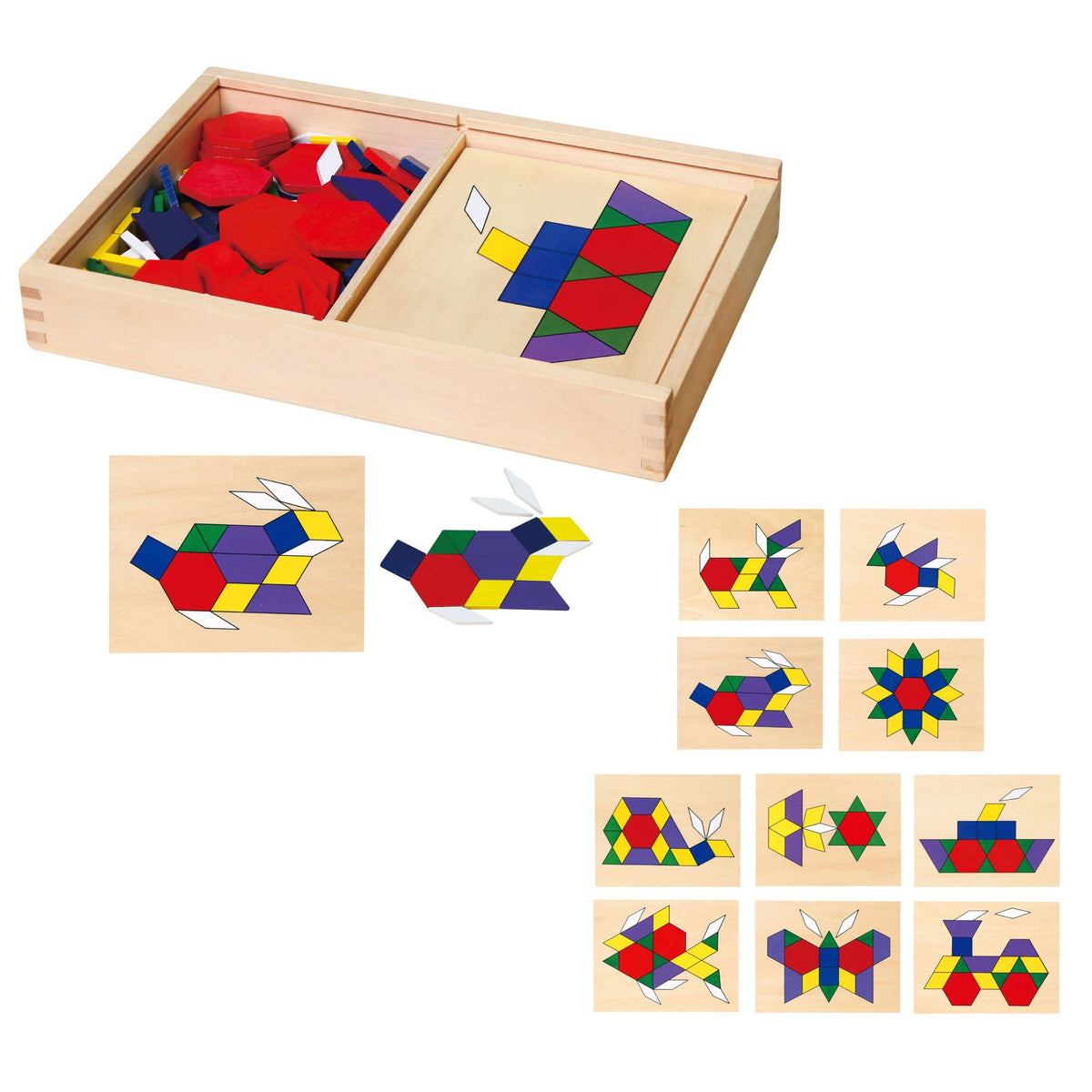 VIGA Medinė Geometrinė Mozaika Dienes Blokai, 148 dalys