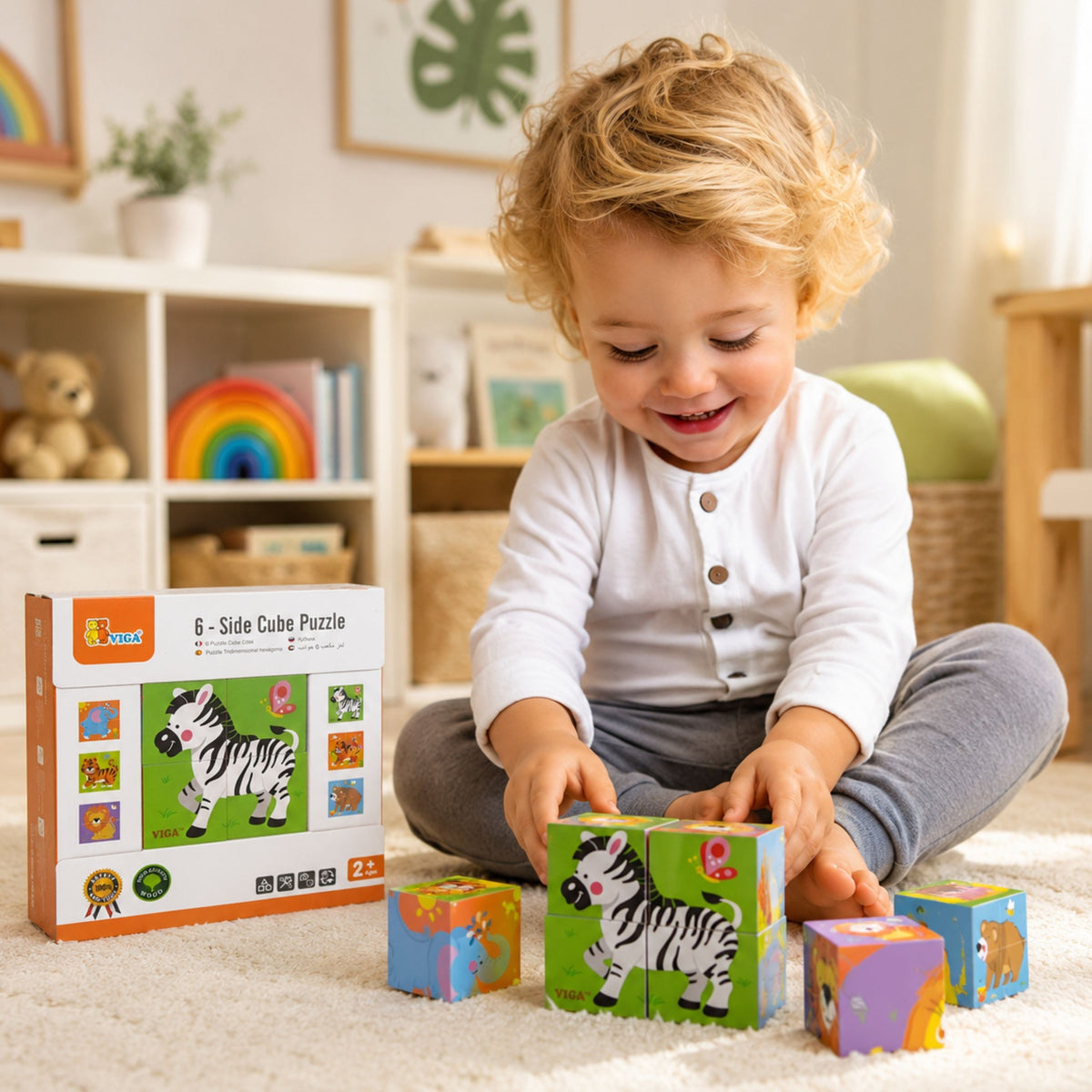 Viga Medinė Zoologijos Sodo Dėlionė - 4 Detalės