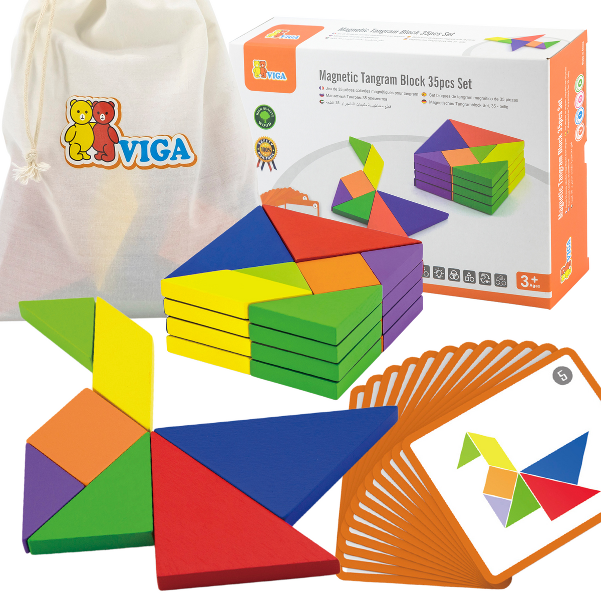 VIGA Tangram Medinis Loginis Žaidimas FSC Sertifikatas