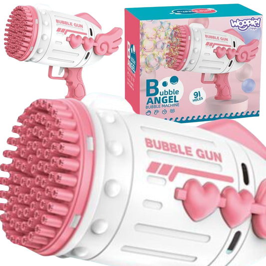 WOOPIE Muilo burbulų pistoletas su 91 anga, rožinis – pagrindinis vaizdas