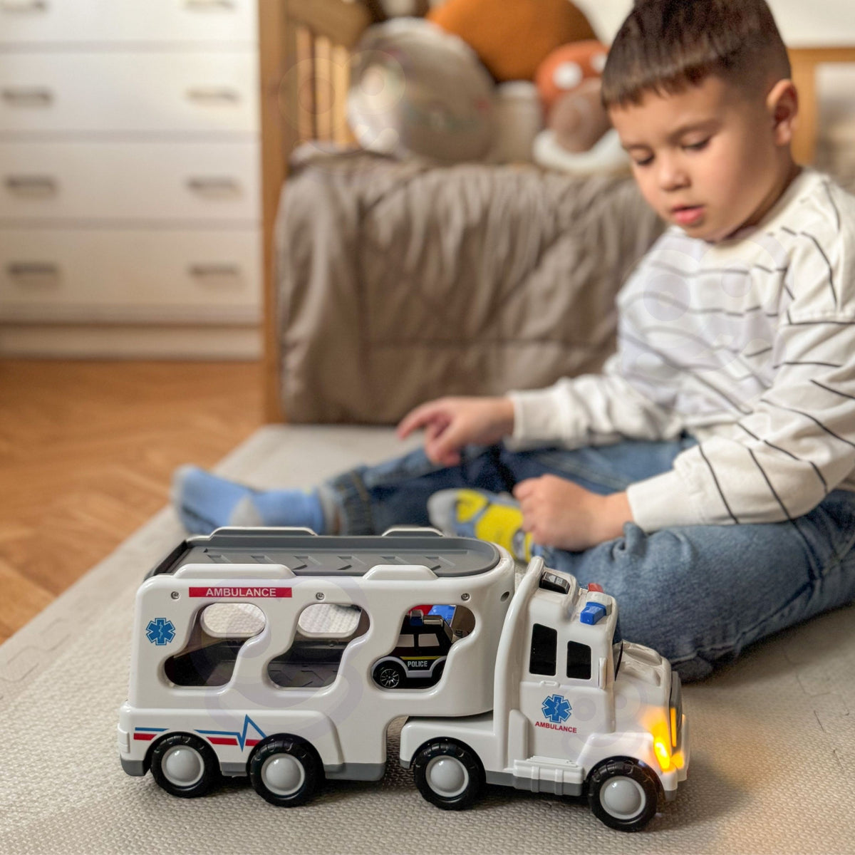 WOOPIE Gelbėjimo Tarnybų Mašinų Rinkinys 5in1 su Greitąja