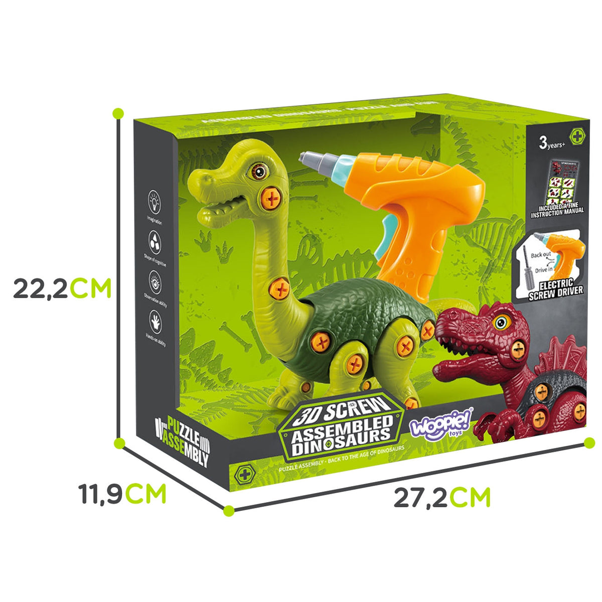 WOOPIE Brachiosaurus Surenkamas Dinozauras su Gręžtuvu 31 vnt.