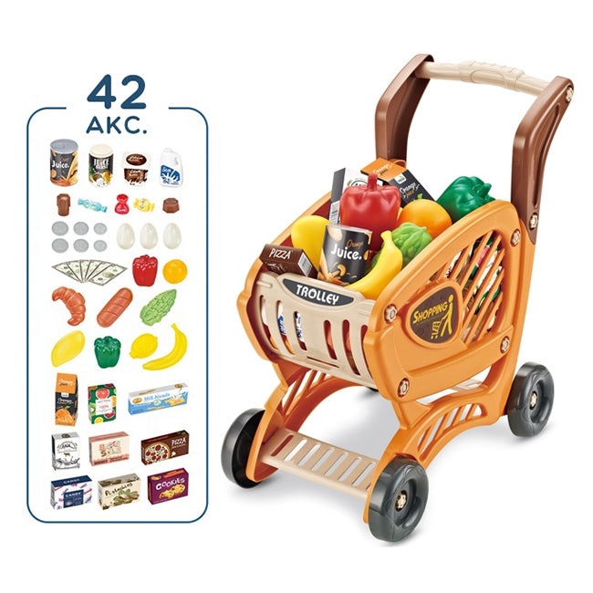 WOOPIE žaislinis pirkinių vežimėlis su 42 priedais – vaizdas 2