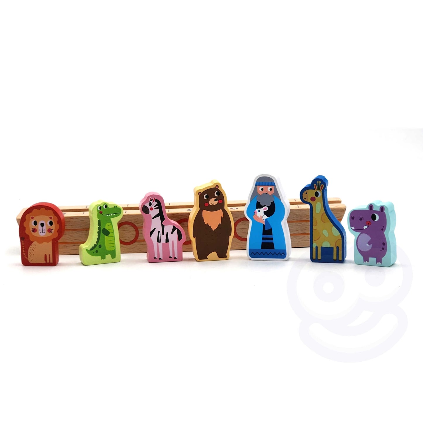 TOOKY TOY Medinė dėlionė – galvosūkis „Nojus ir gyvūnai“