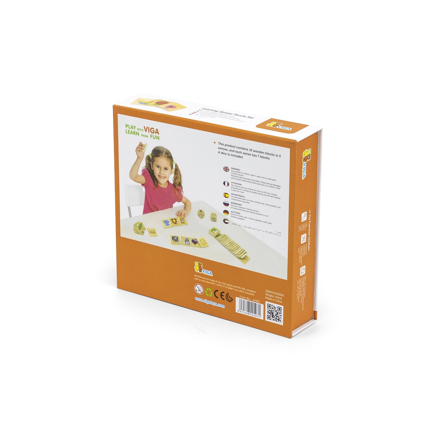 VIGA Medinė Dėlionė Jusių Rūšiuoklis 37 dalys Montessori