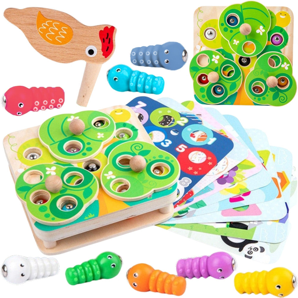 TOOKY TOY Medinis magnetinis žaidimas Paukštis ir vabalai 2in1