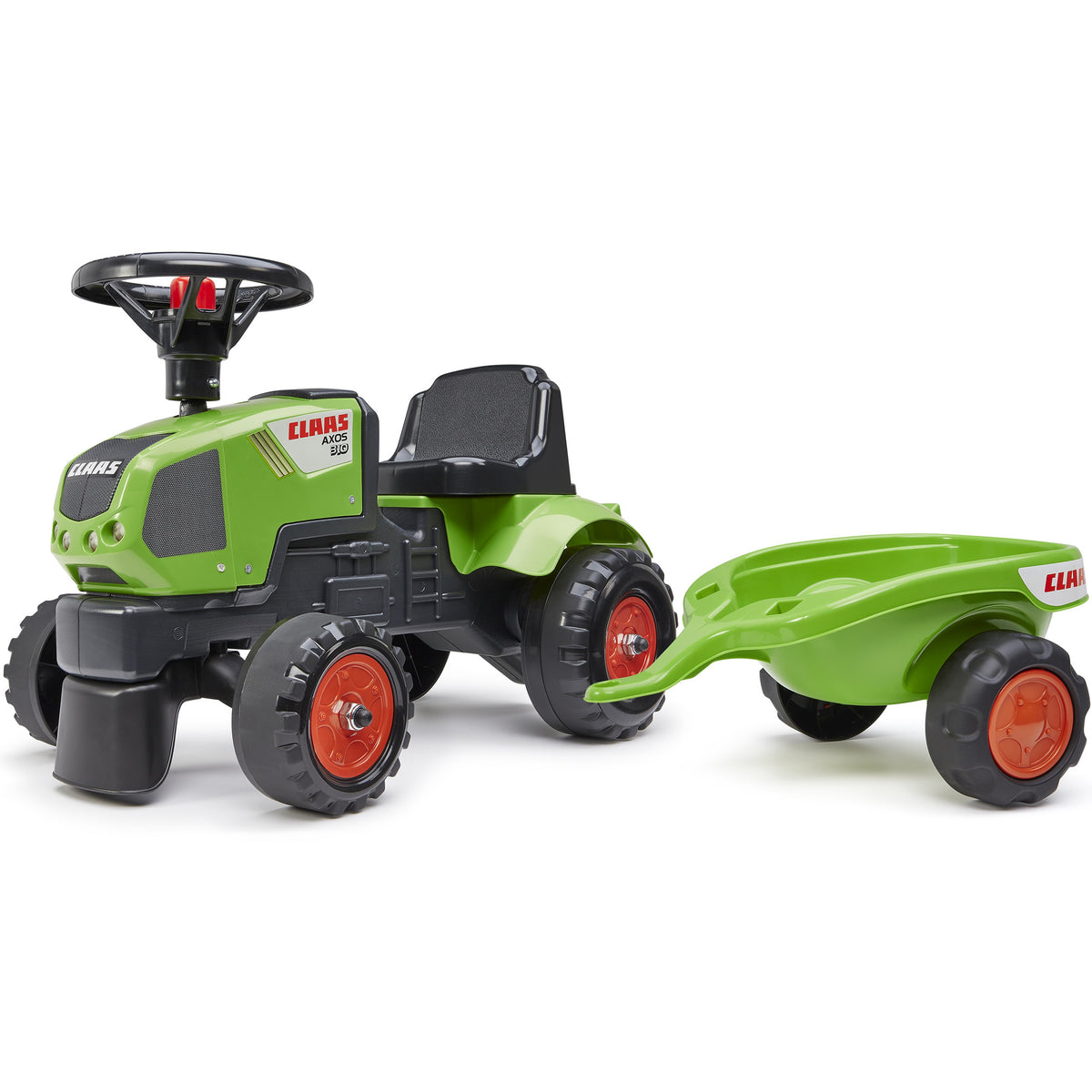 FALK Baby Claas Axos 310 Žalias Minitraktoris su Priekaba, nuo 1 m.