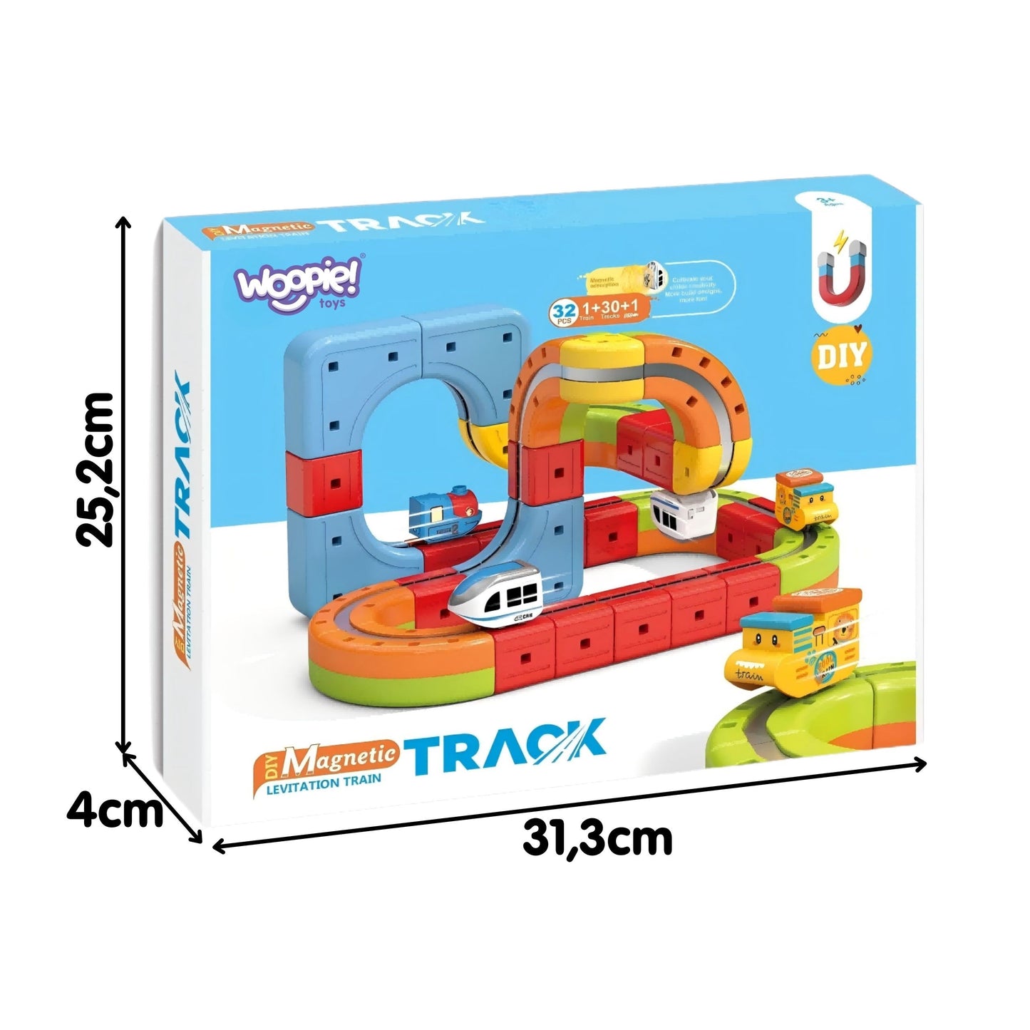 WOOPIE Magic Cube Train Antigravitatinis Magnetinis Traukinukas 32 dalių