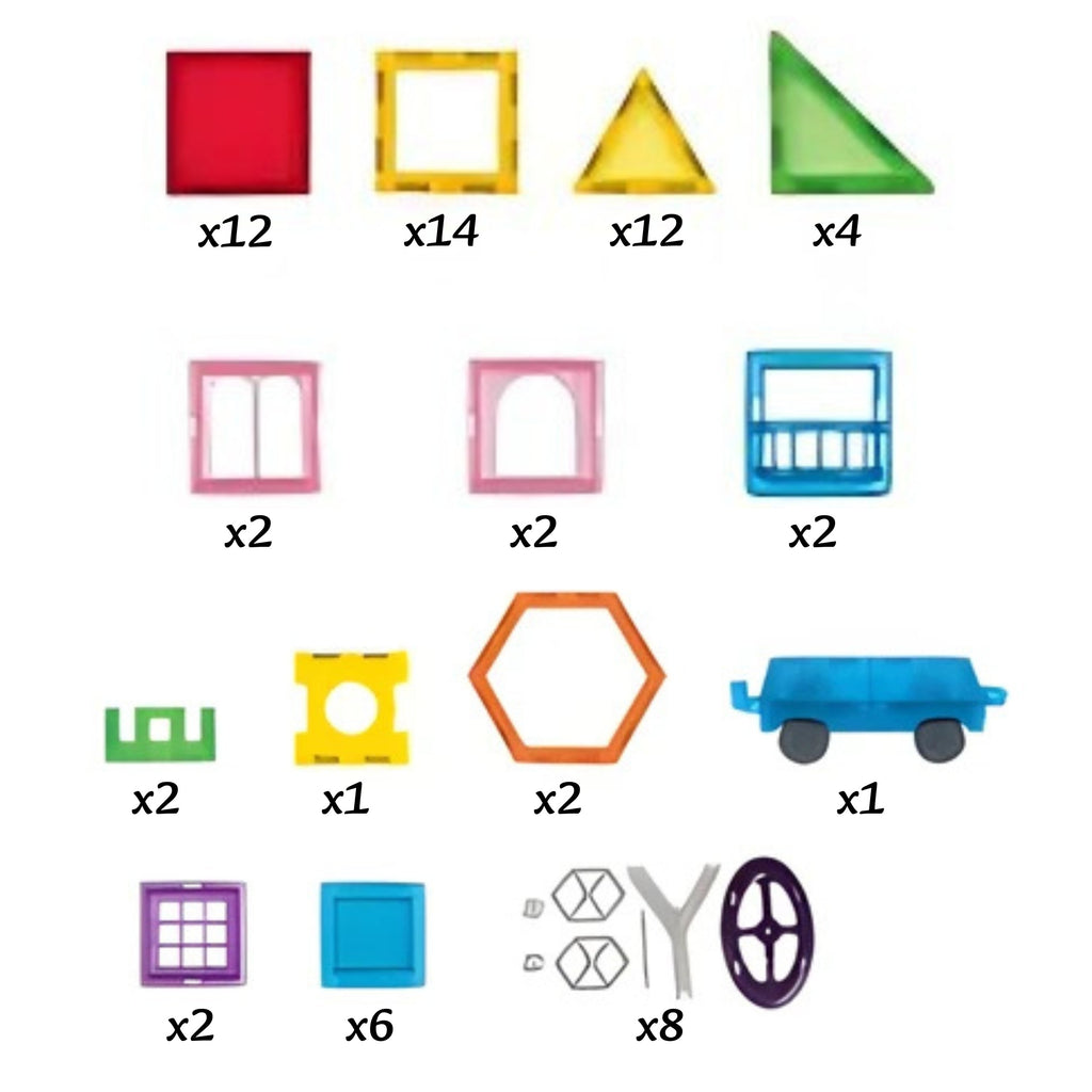 WOOPIE 3D Magnetiniai Konstravimo Blokai Vaikams, 70 dalių
