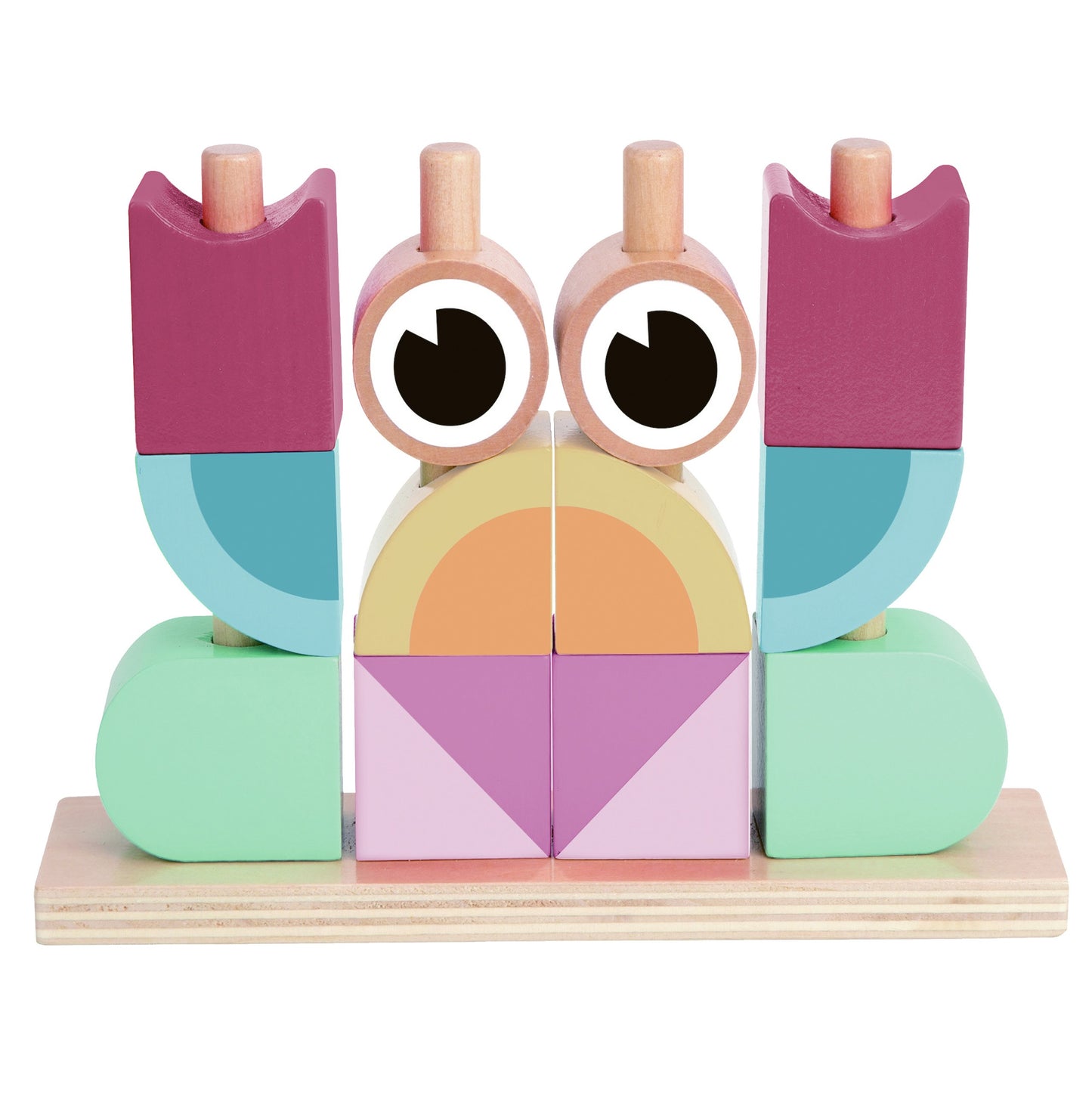 TOOKY TOY Krabas – pastelinė medinė kaladėlių dėlionė – vaizdas 3