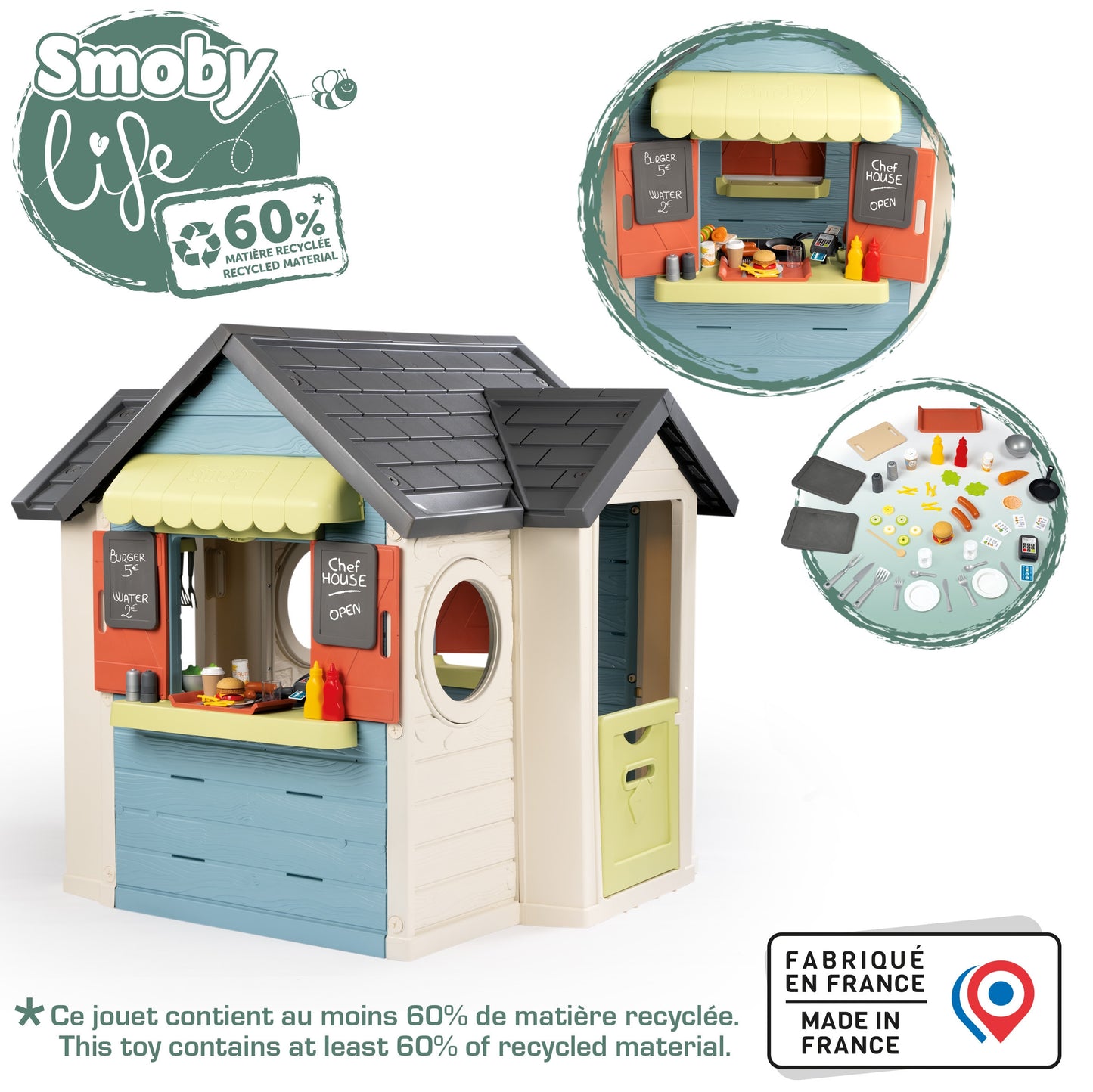 SMOBY Chef's Cottage Virėjo Namelis su Virtuvėle ir Priedais
