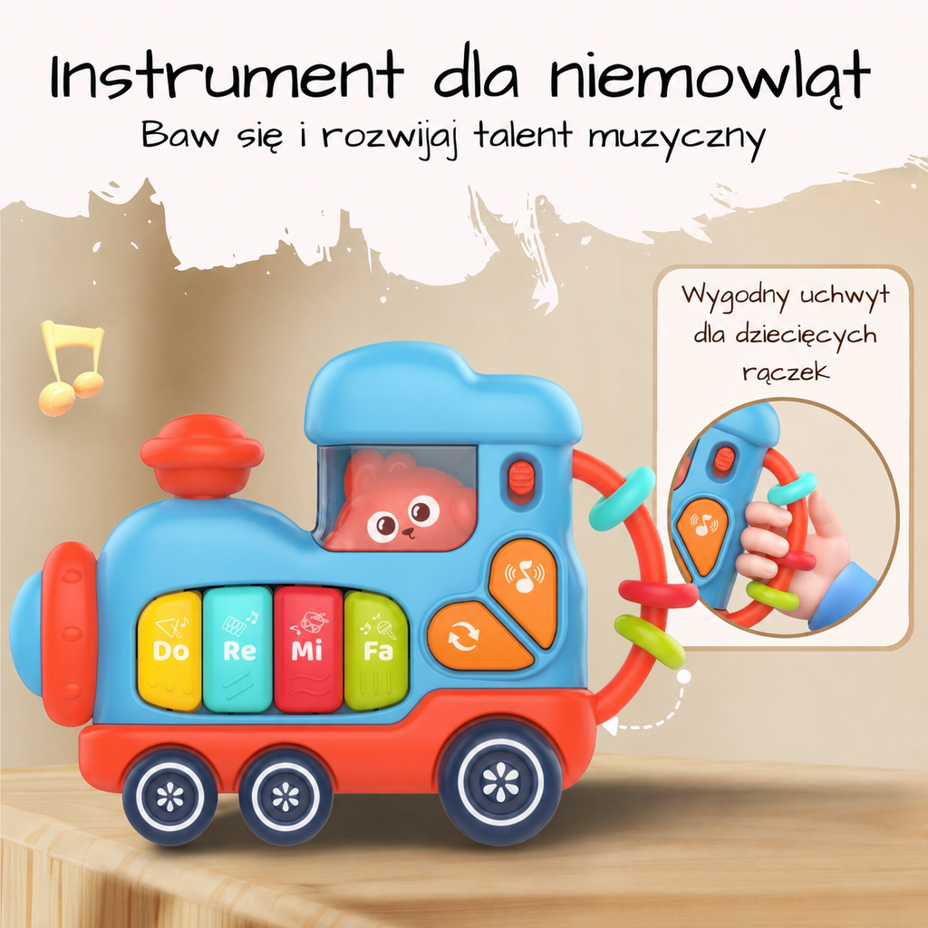 WOOPIE BABY Interaktyvus Muzikinis Pianinas Lokomotyvas
