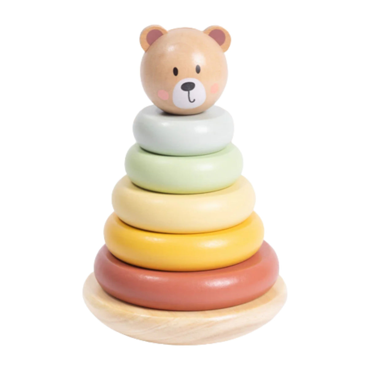 TOOKY TOY Medinė Sensorinė Piramidė su Meškiuku Kūdikiams 12M+