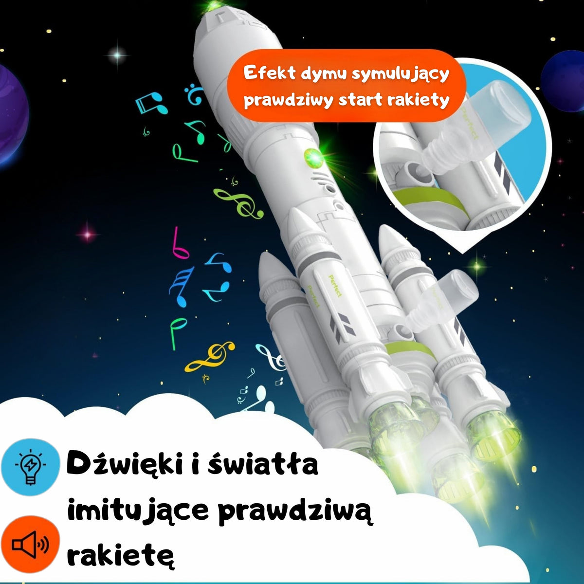 WOOPIE Interaktyvi Kosminė Raketa su Garso ir Šviesos Efektais