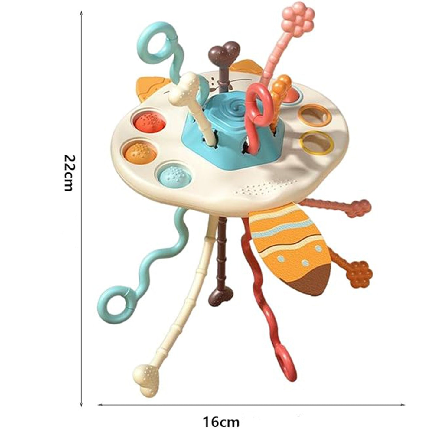 WOOPIE BABY Montessori Daugiafunkcis Sensorinis Žaislas Lapė (Kramtukas/Barškutis) – vaizdas 2