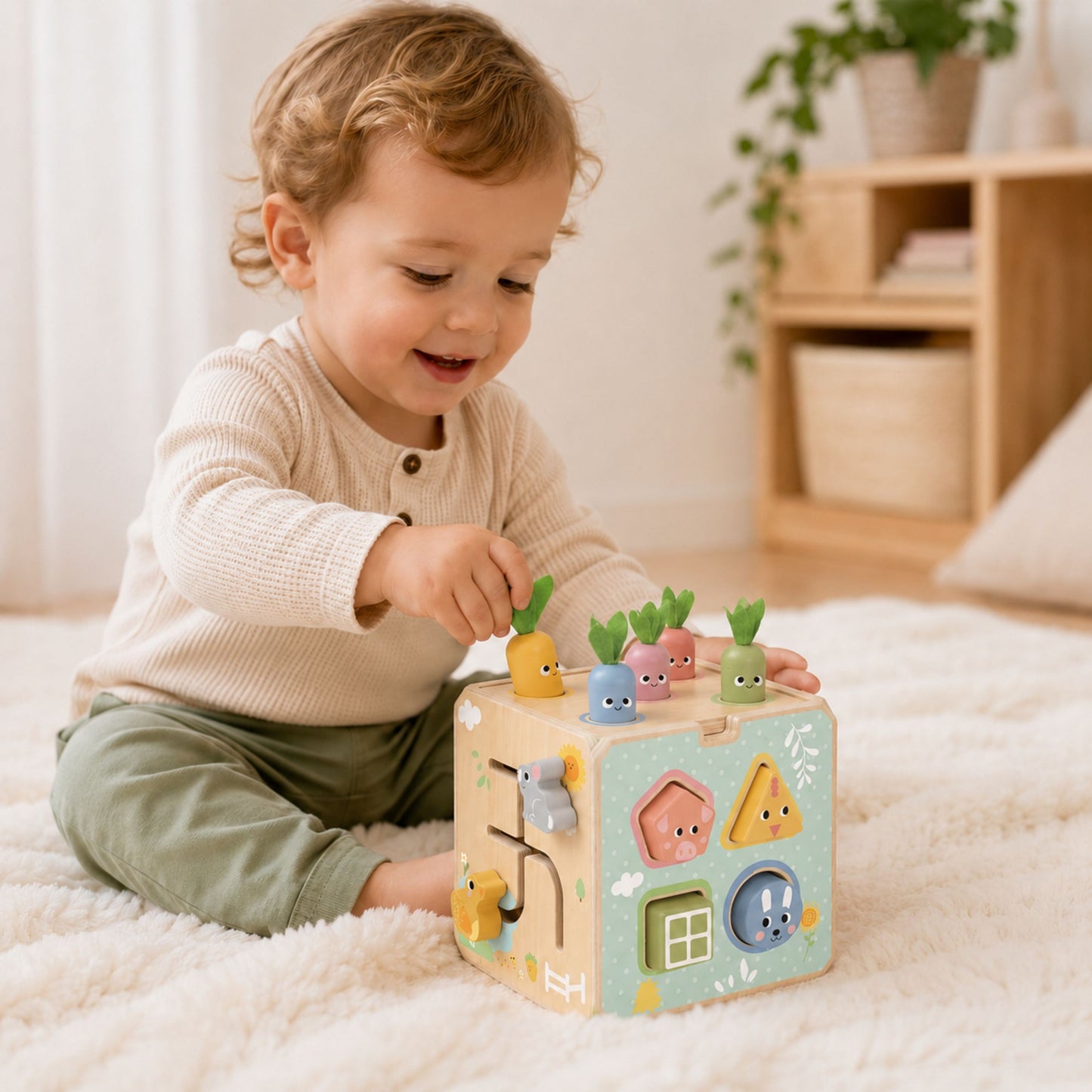 TOOKY TOY Medinis Lavinamasis Kubas 5 in 1 nuo 18 mėnesių