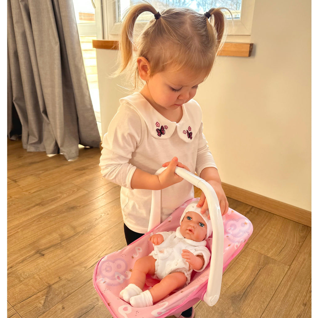 WOOPIE ROYAL Lėlė Kūdikis 30,5 cm su Rožine Nešykla – Rinkinys
