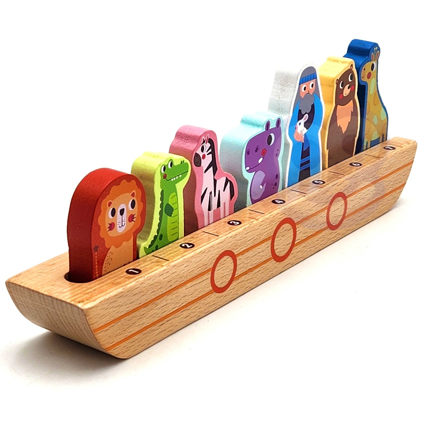 TOOKY TOY Medinė dėlionė – galvosūkis „Nojus ir gyvūnai“