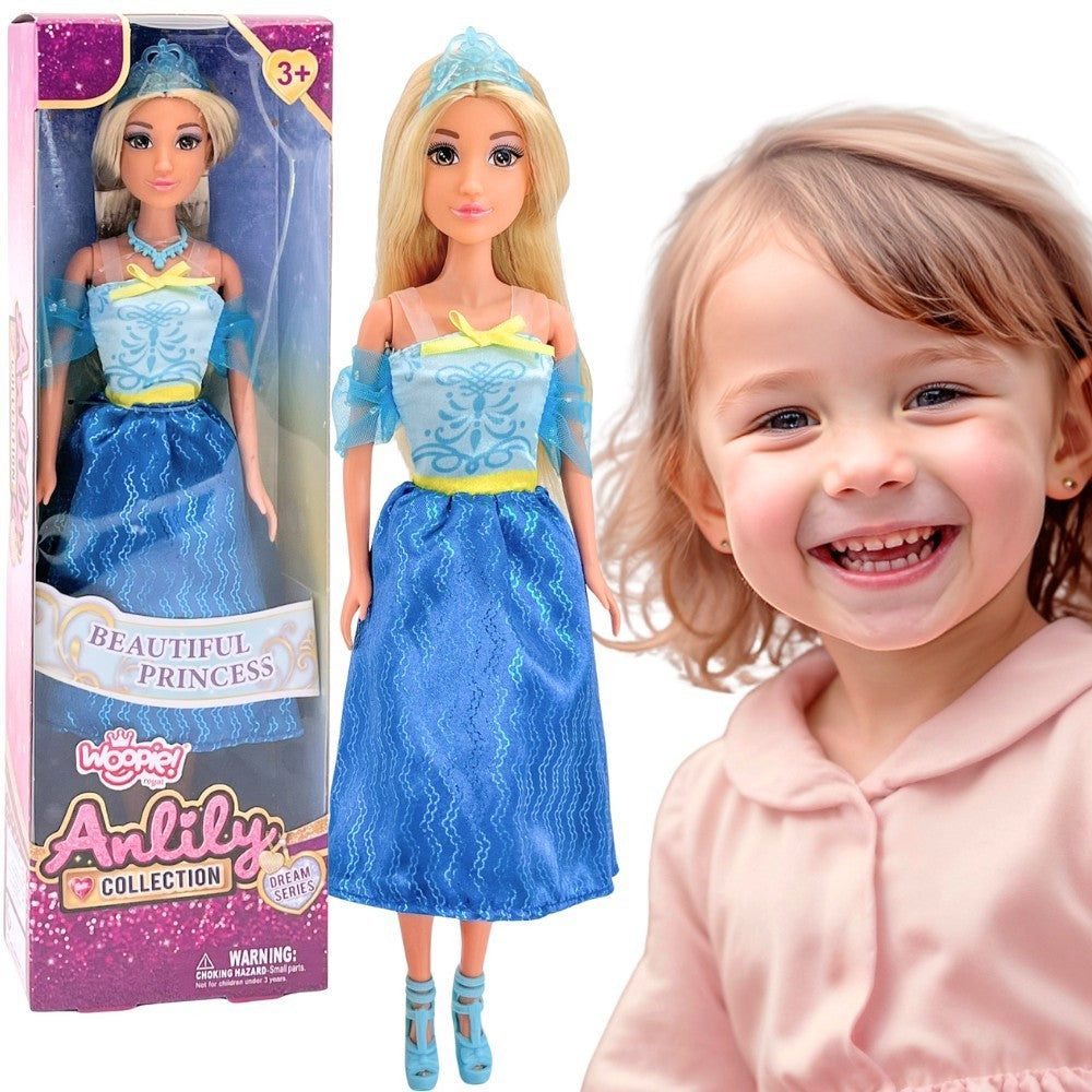 WOOPIE ROYAL Lily Princesė Lėlė Mėlyna Suknelė su Karūna ir Vėriniu