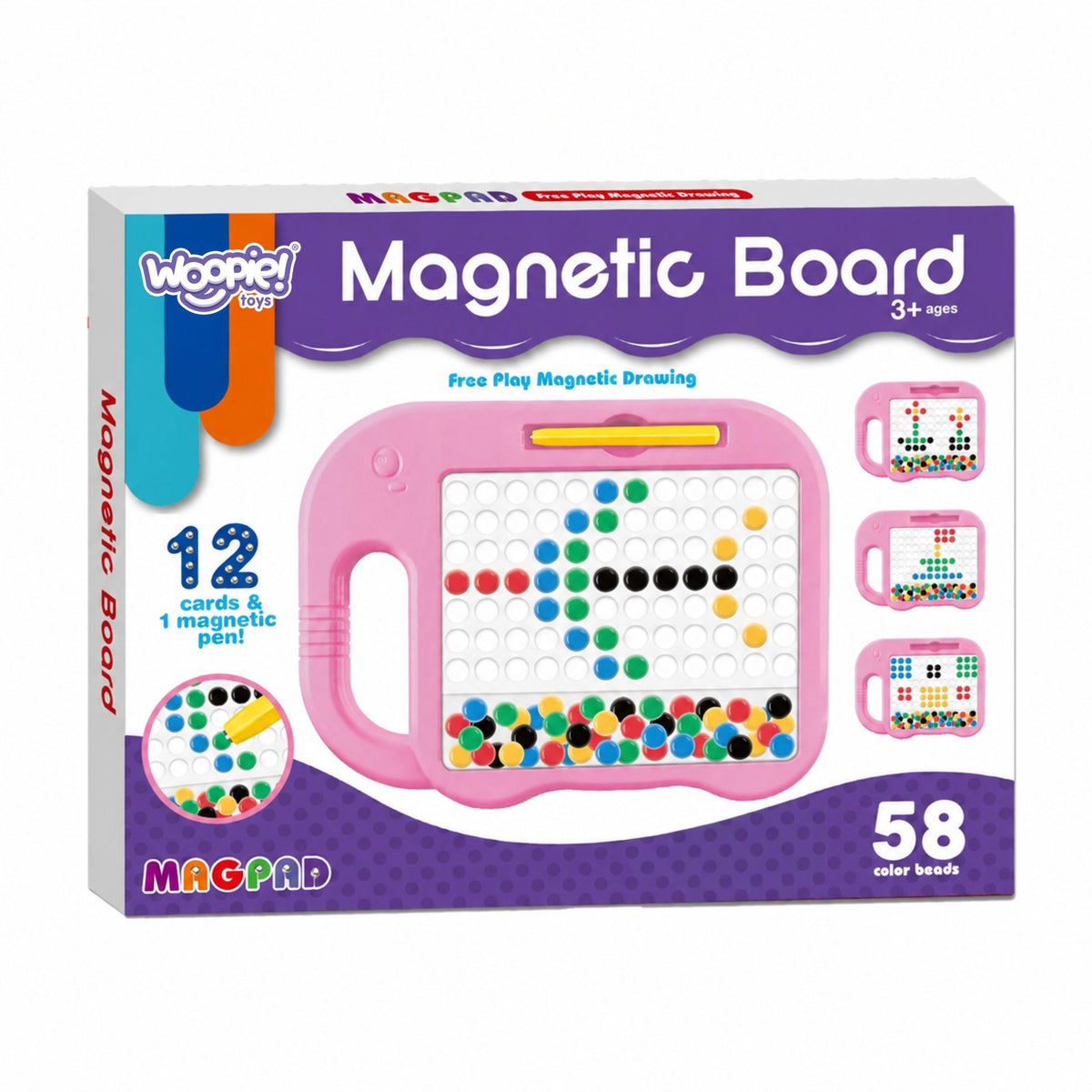 WOOPIE MagPad Magnetinė Lenta Drambliukas Montessori 84 sagutės