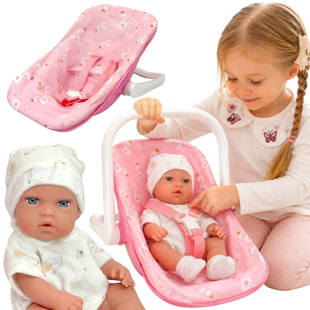 WOOPIE ROYAL Lėlė Kūdikis 30,5 cm su Rožine Nešykla – Rinkinys
