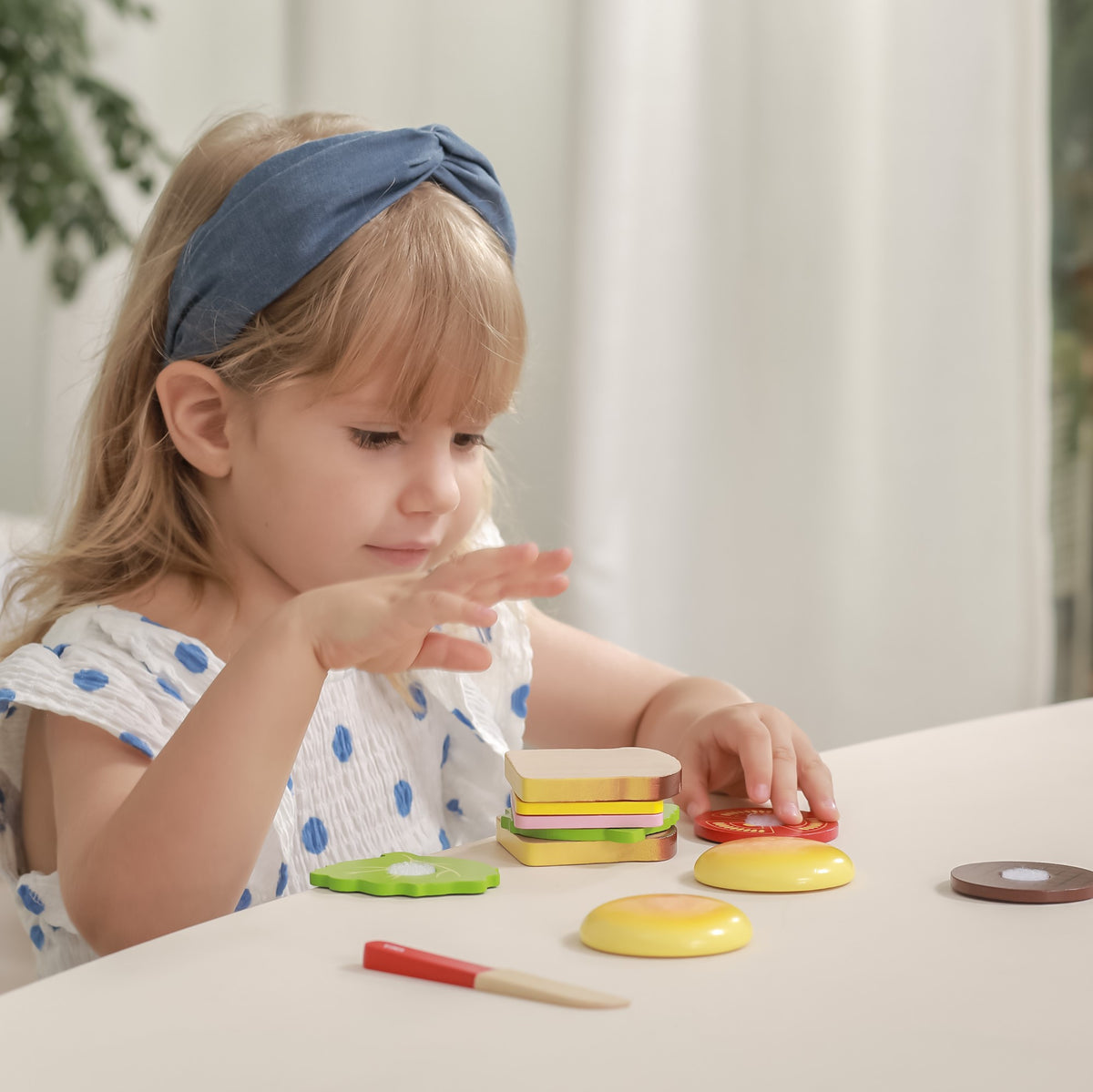 Viga Medinis Hamburgerio ir Sumuštinio Pjaustymo Rinkinys