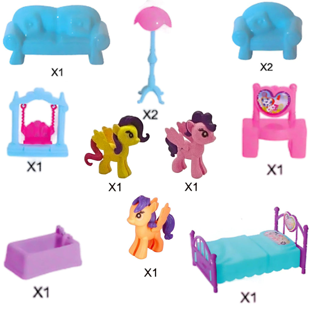 WOOPIE Ponių Lėlių Namas Pony Fantasy Villa 120 dalių
