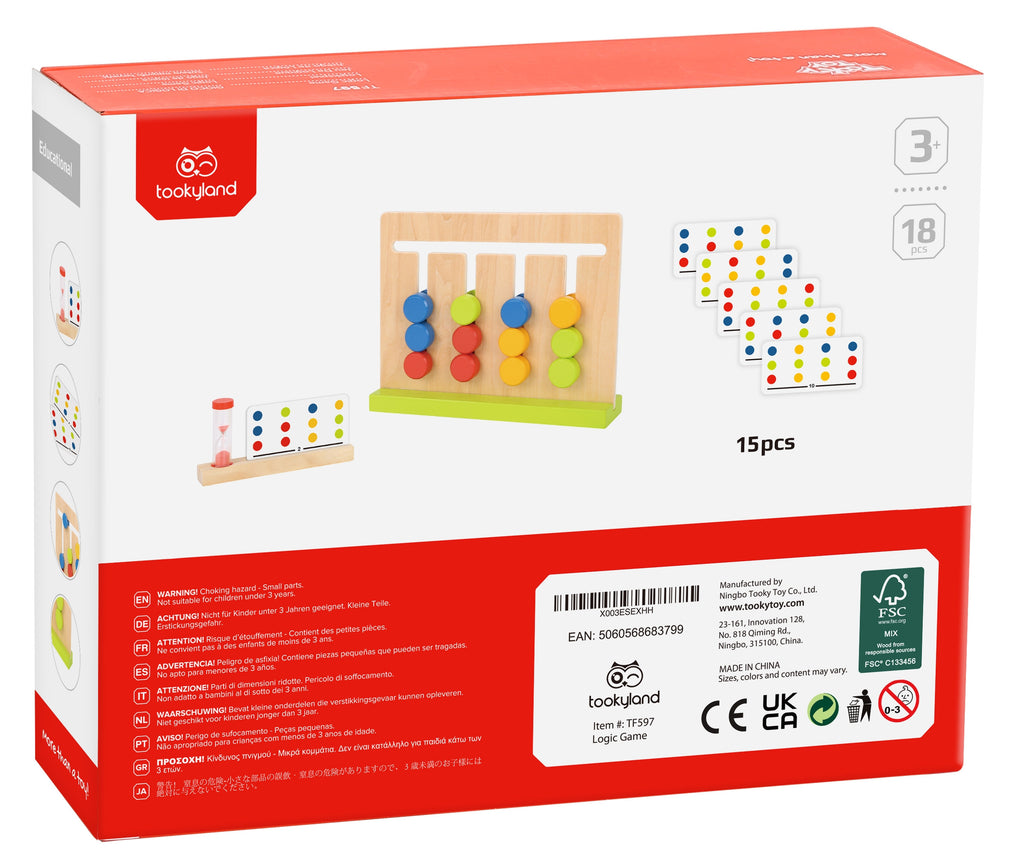 TOOKY TOY Loginis žaidimas su smėlio laikrodžiu, 30 raštų
