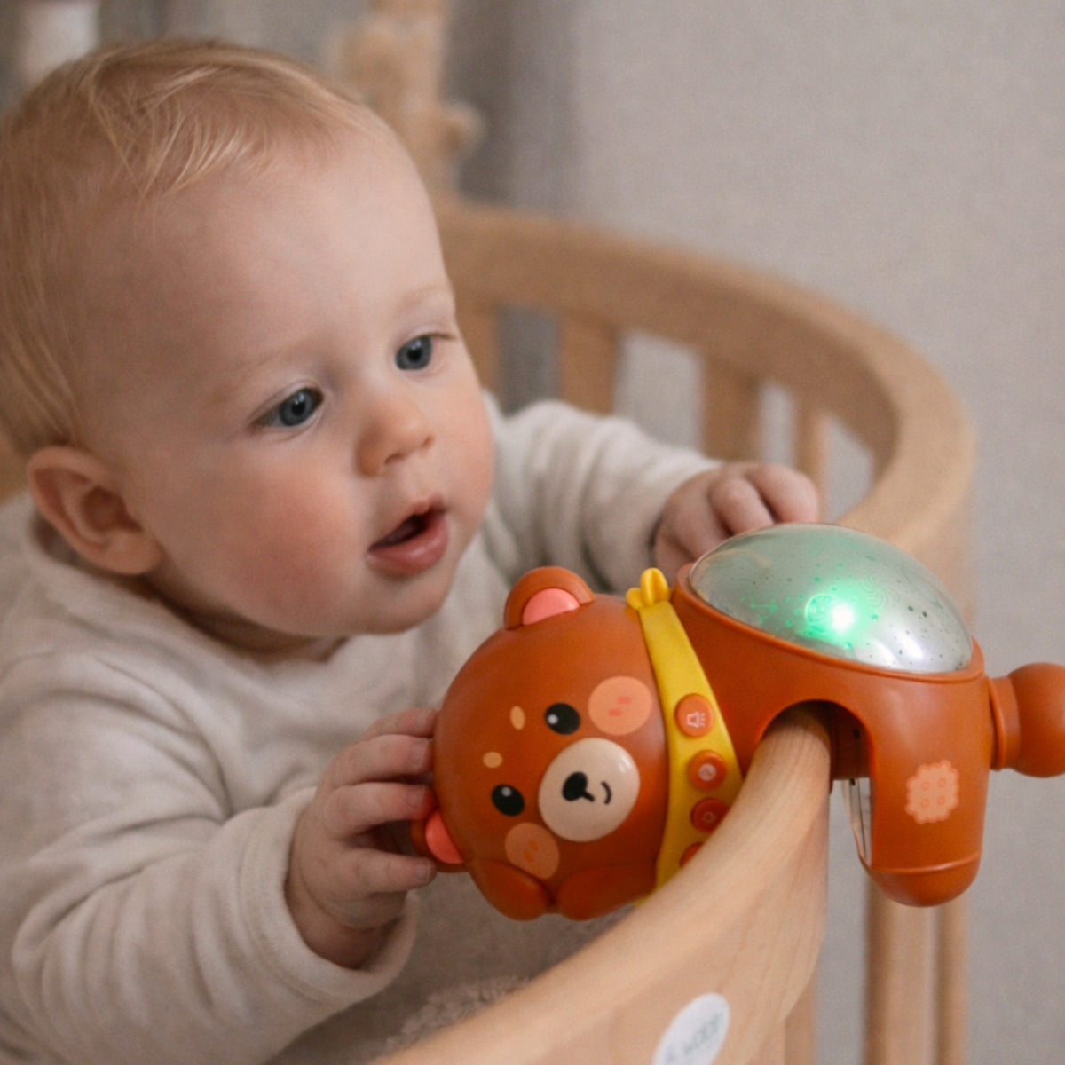 WOOPIE BABY Meškiuko projektorius nakties šviesa su melodijomis kūdikiams