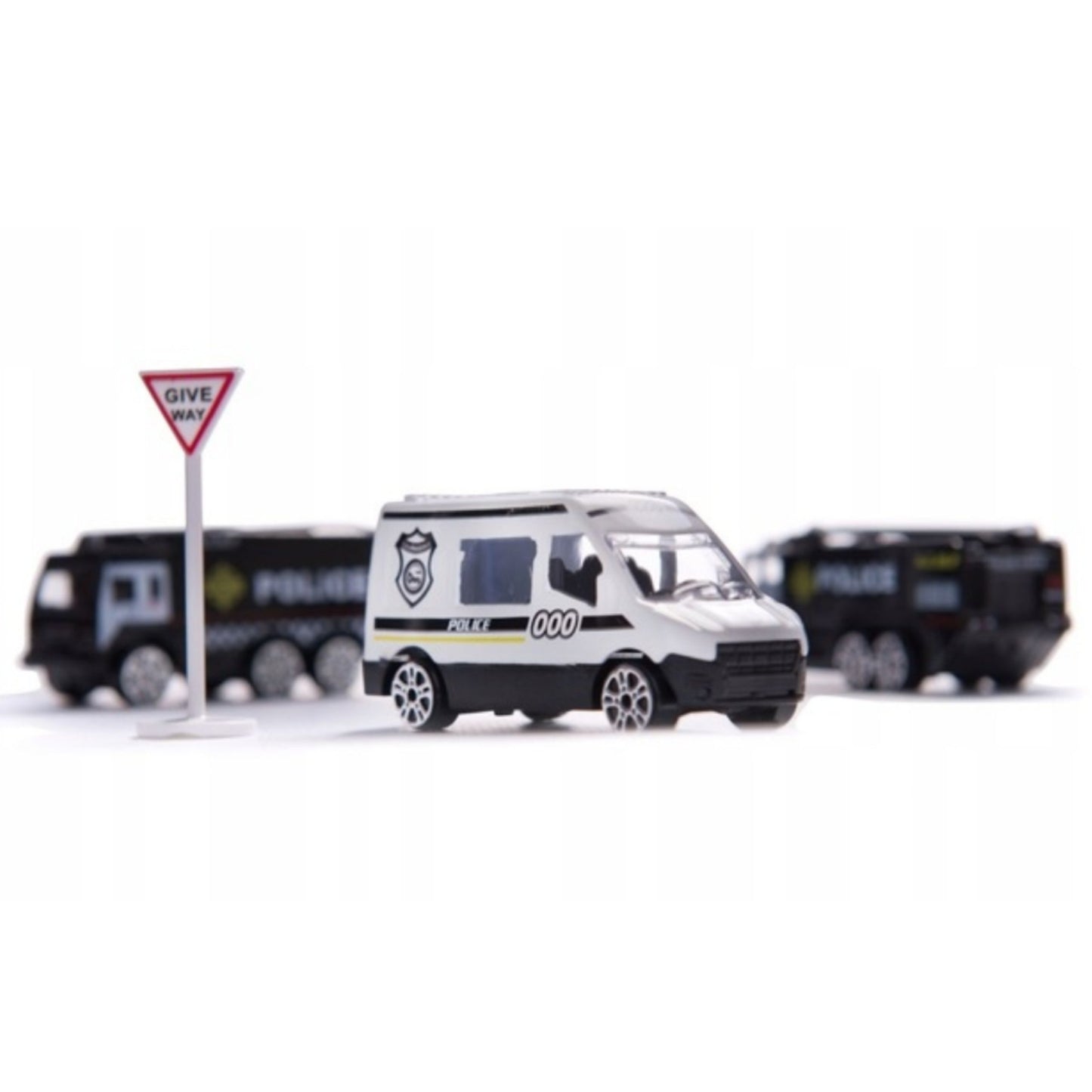 WOOPIE XL Išskleidžiamas Policijos Lėktuvas-Transporteris su 3 Policijos Automobiliais ir Kelio Ženklais – vaizdas 5