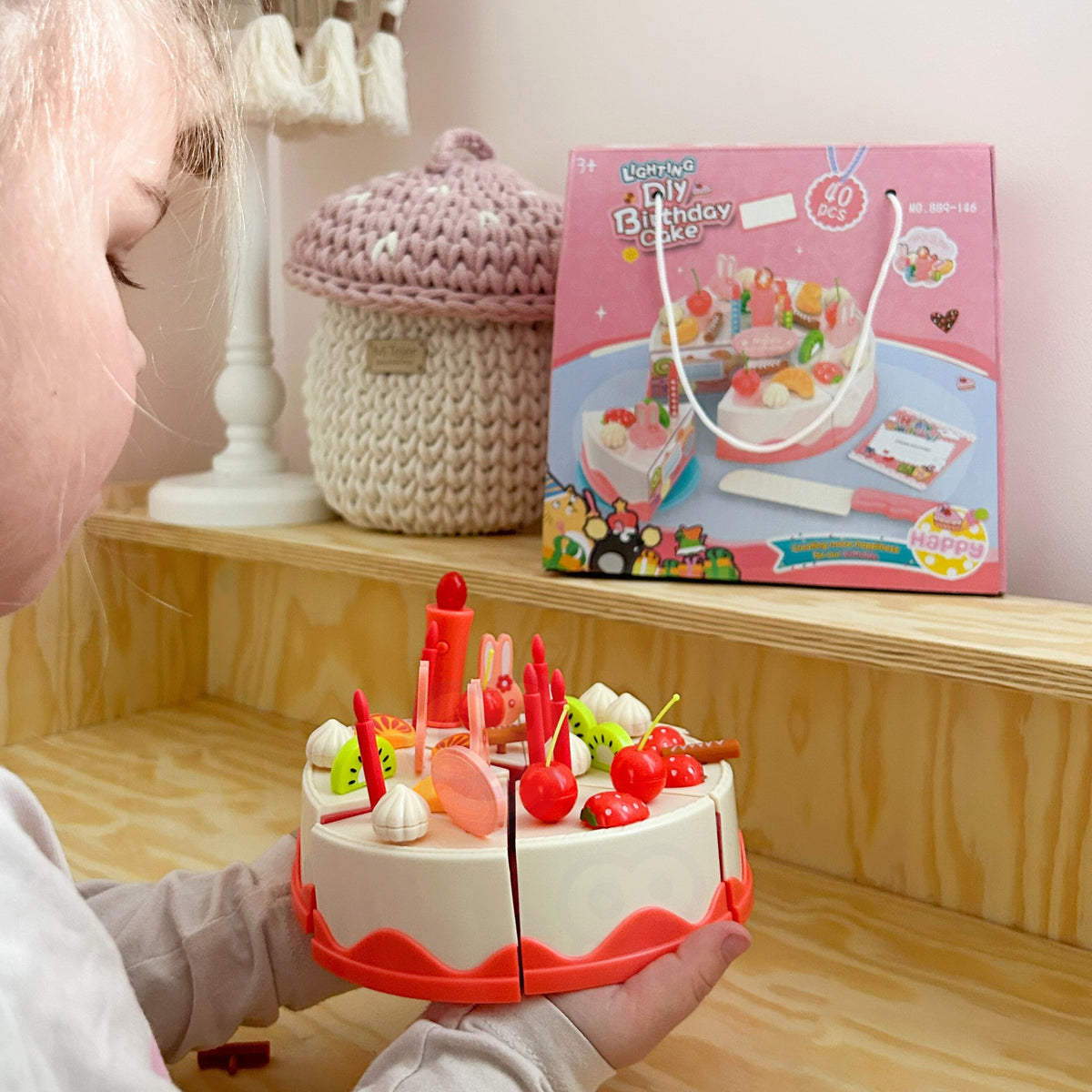 WOOPIE Žaislinė Gimtadienio Tortas Pjaustymo Rinkinys 40 vnt.