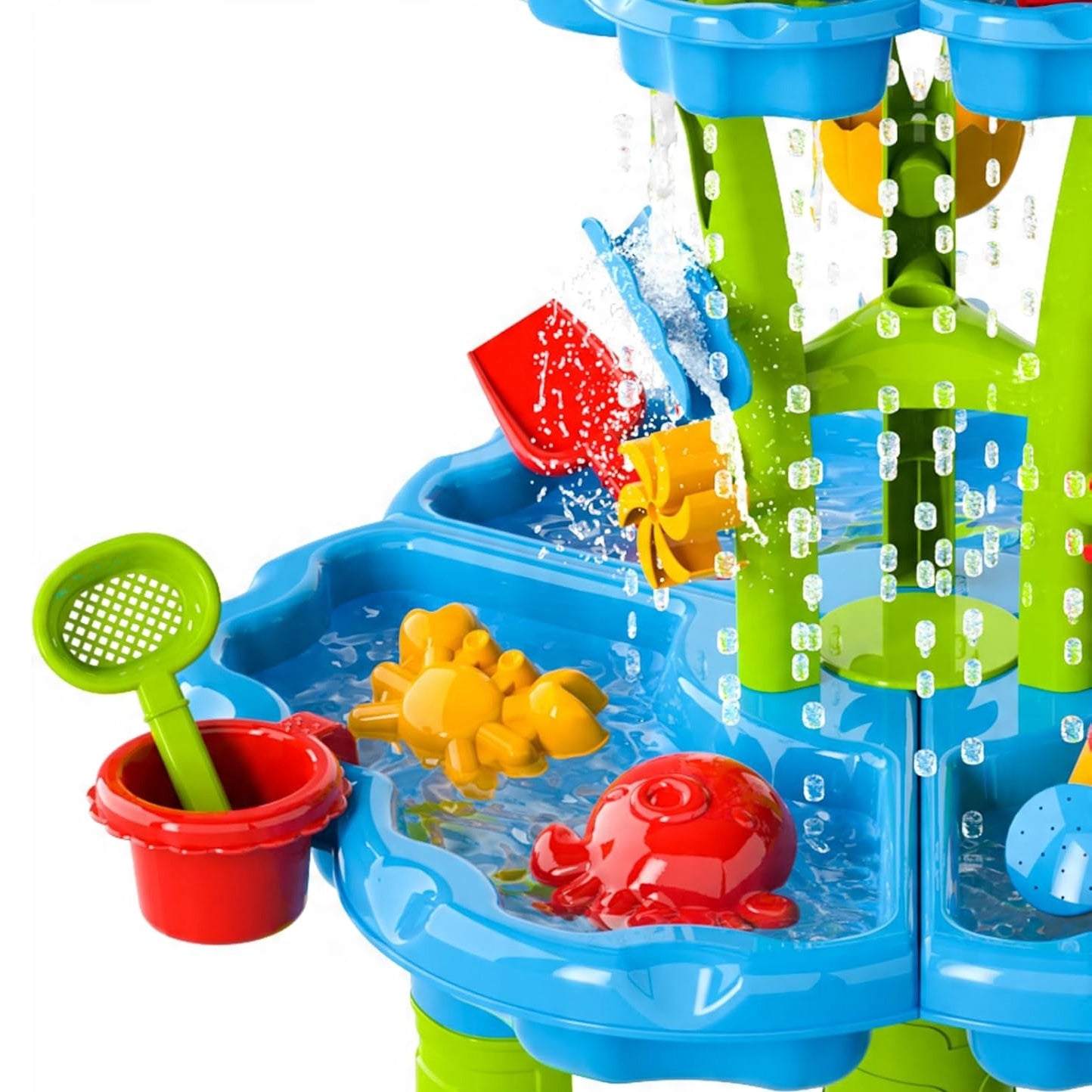 WOOPIE 2in1 XXL Vandens stalas-smėlio dėžė Aquaparkas su fontanu ir delfinu – vaizdas 3