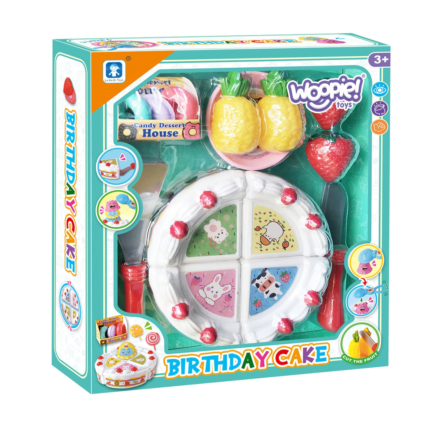 WOOPIE Gimtadienio tortas ir pjaustomi vaisiai su saldumynais – vaizdas 5