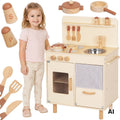 TOOKY TOY Medinė Vaikiška Virtuvė su Priedais, Bežinės Spalvos