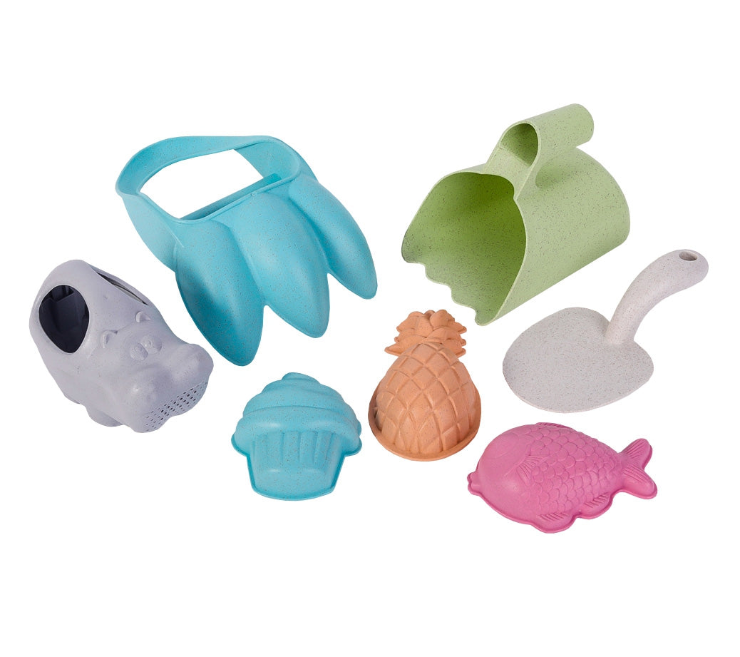 WOOPIE GREEN Biologiškai skaidomas smėlio žaislų rinkinys su griebtuvais, 7 dalys – vaizdas 2