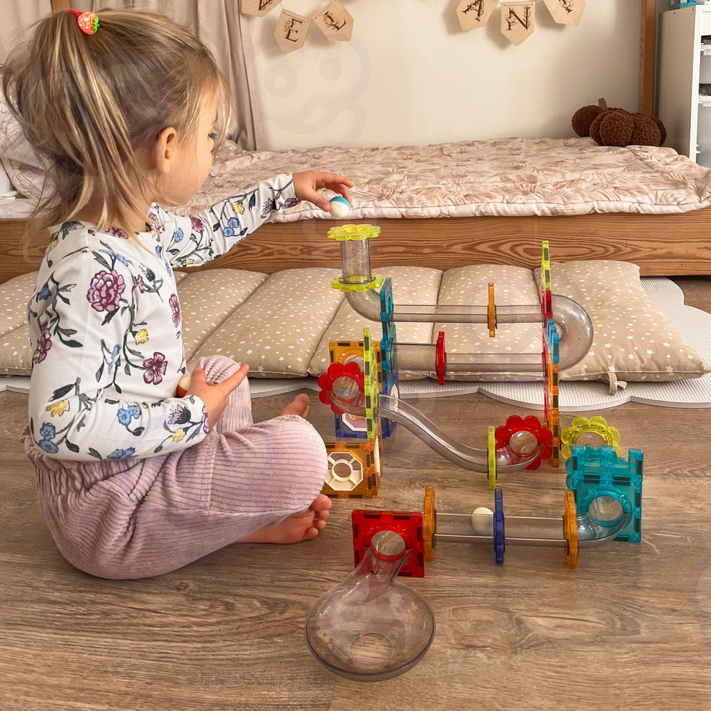 WOOPIE Magnetinis Konstruktorius 3D Kamuoliukų Trasa 113vnt.