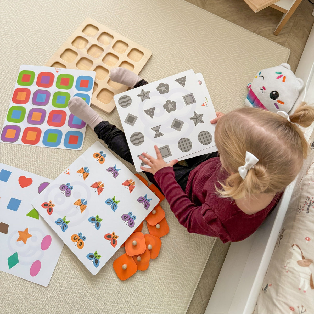 Viga Atminties žaidimas Montessori 10 kortelių vaikams