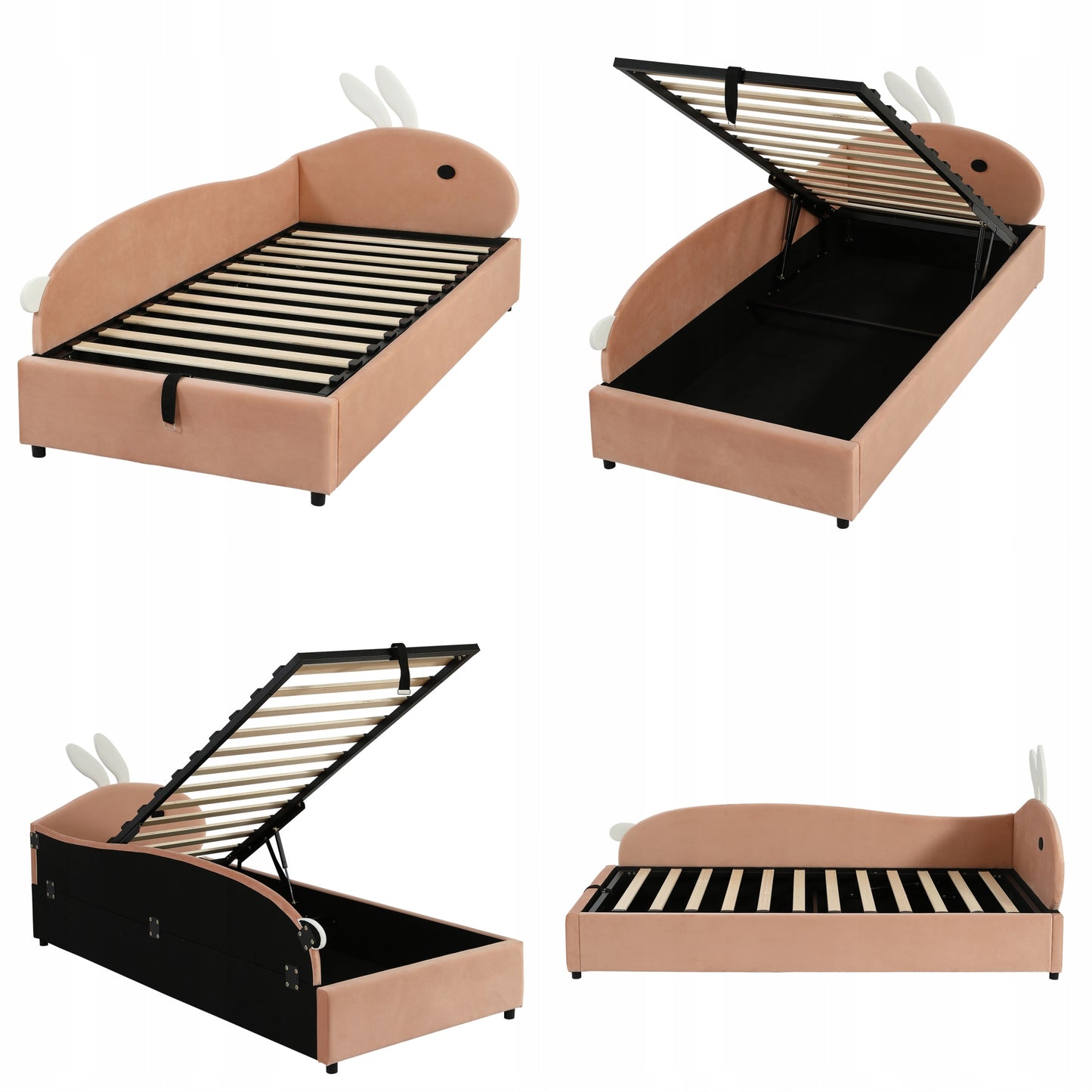 Vaikų lova zuikio formos 90x200 cm