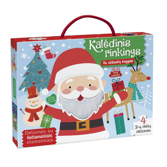 Kalėdinis rinkinys 2-3 metų vaikams su užduočių knygele ir delionėmis – pagrindinis vaizdas