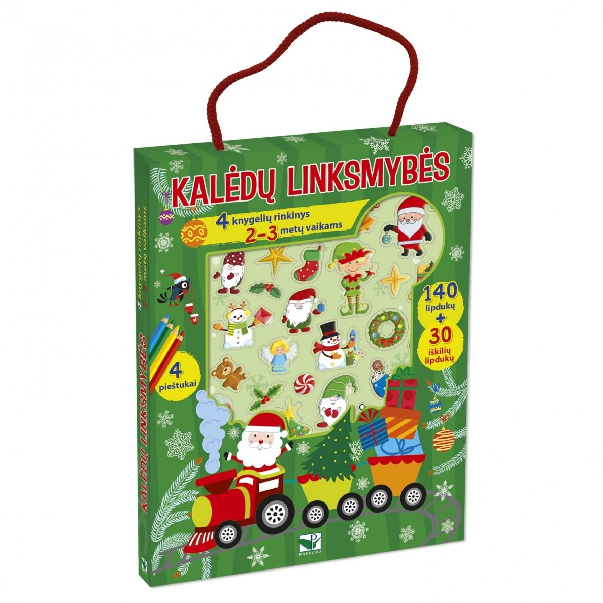 Kalėdinis rinkinys Kalėdų linksmybės 2-3 metų vaikams (knygelės, lipdukai, pieštukai) – pagrindinis vaizdas
