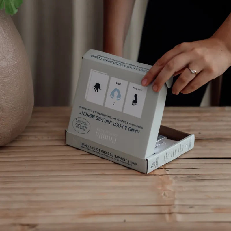 Kūdikio rankos/pėdos atspaudų lapeliai, mėlyna – vaizdas 4