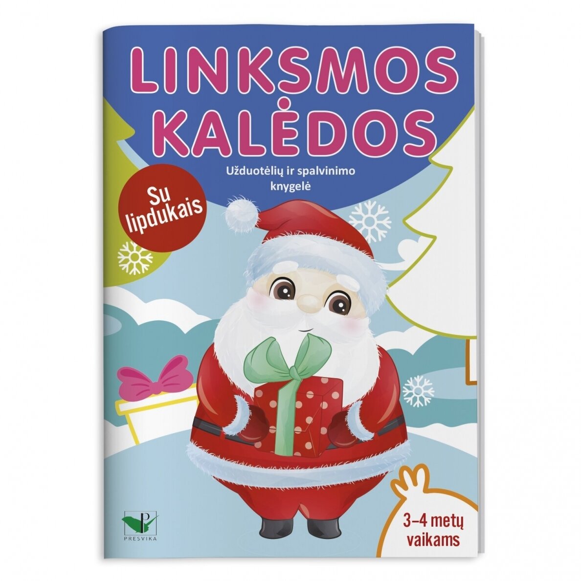 Linksmos Kalėdos. Užduotėlių ir spalvinimo knygelė su lipdukais 3-4 metų vaikams