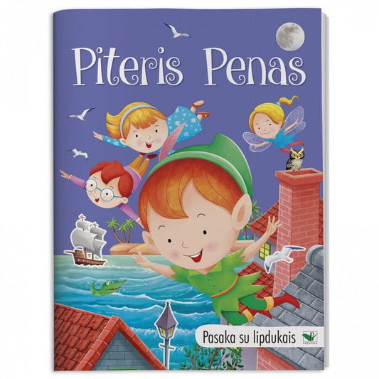 Pasaka su lipdukais Piteris Penas, knygos viršelis – pagrindinis vaizdas