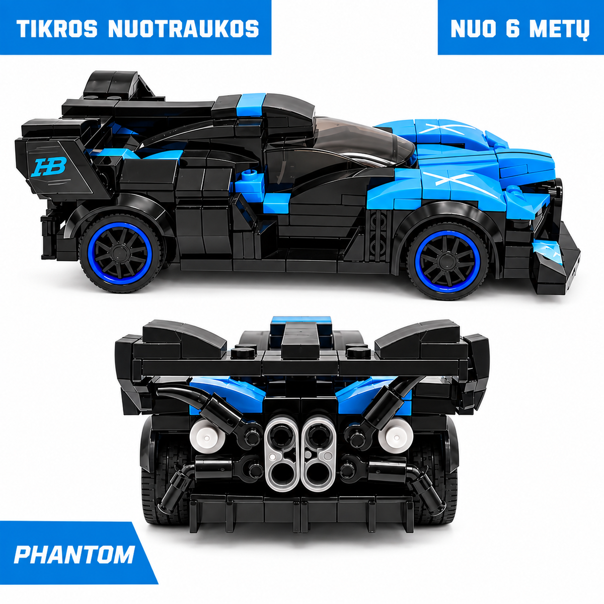 Pingao Blocks 95002 automobilio vaizdas iš šono ir galo